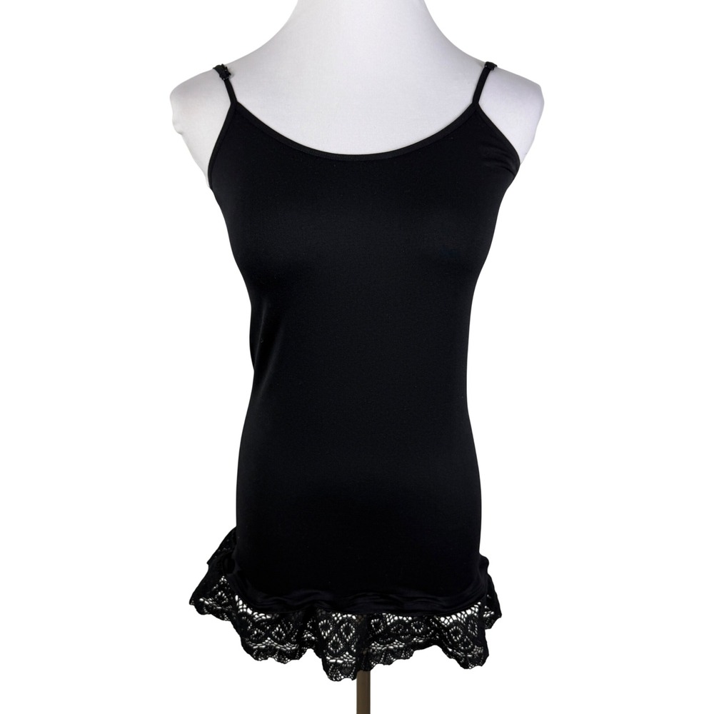 No Boundaries Women's L/XL Black Lace Trim Cami Camisole Tank Top